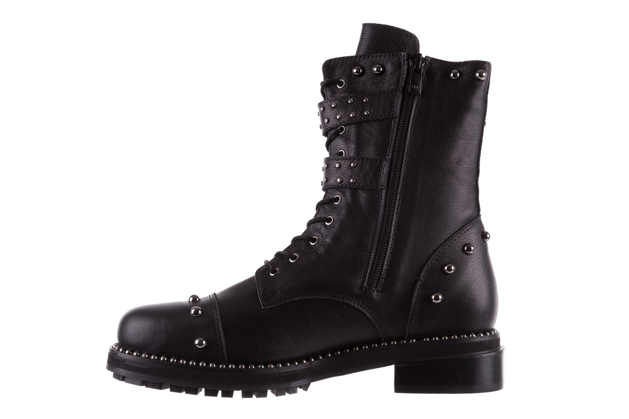 Trzewiki bayla-177 b58000 czarne trzewiki, skóra naturalna  - worker boots - trendy - kobieta 10