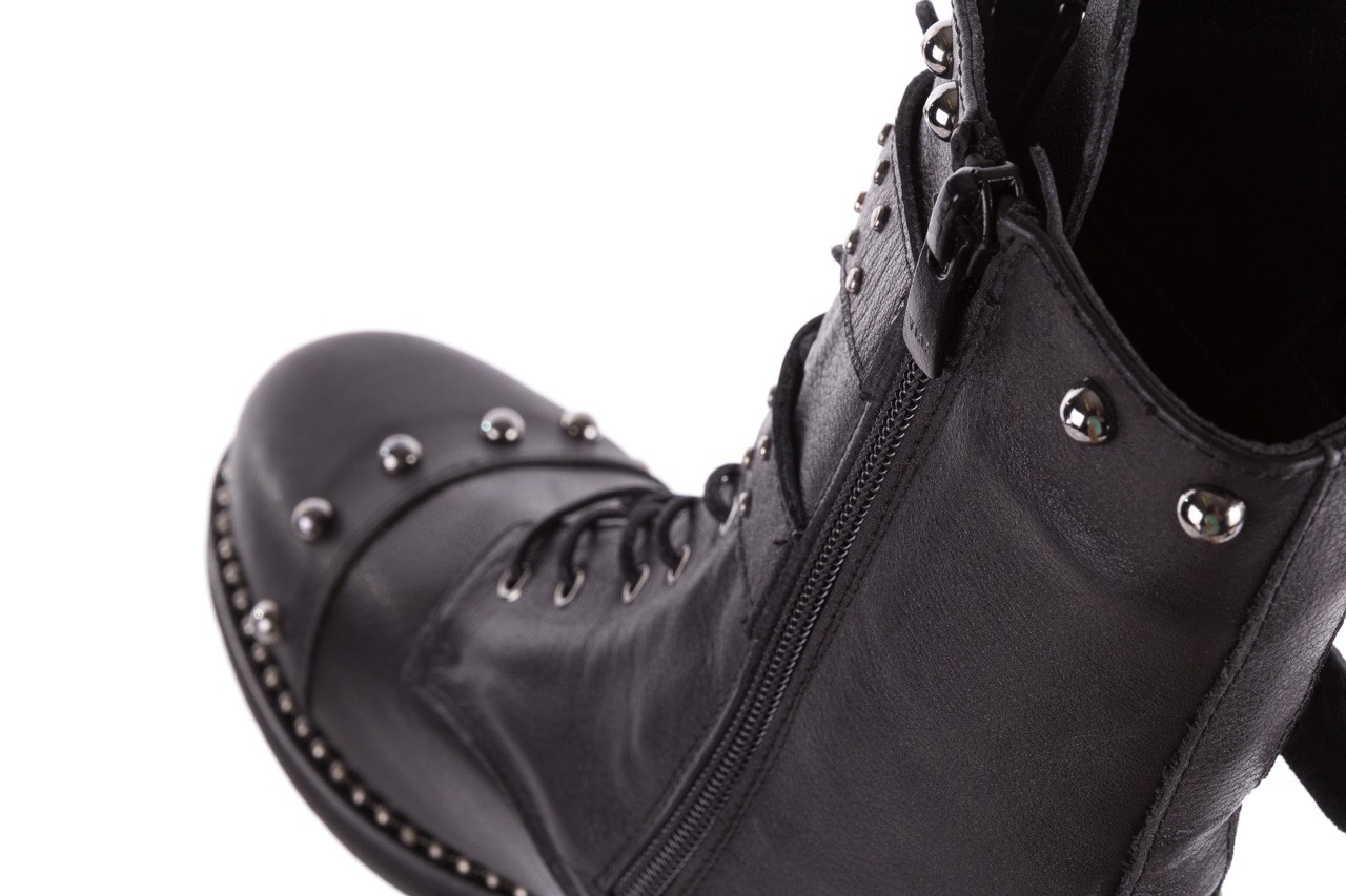 Trzewiki bayla-177 b58000 czarne trzewiki, skóra naturalna  - worker boots - trendy - kobieta 14