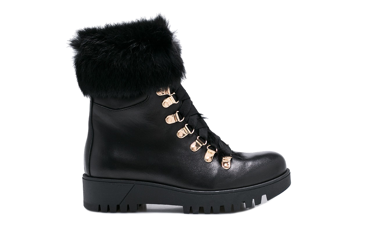 Bayla-170 1809-1 czarny licowa - worker boots - trendy - kobieta 6