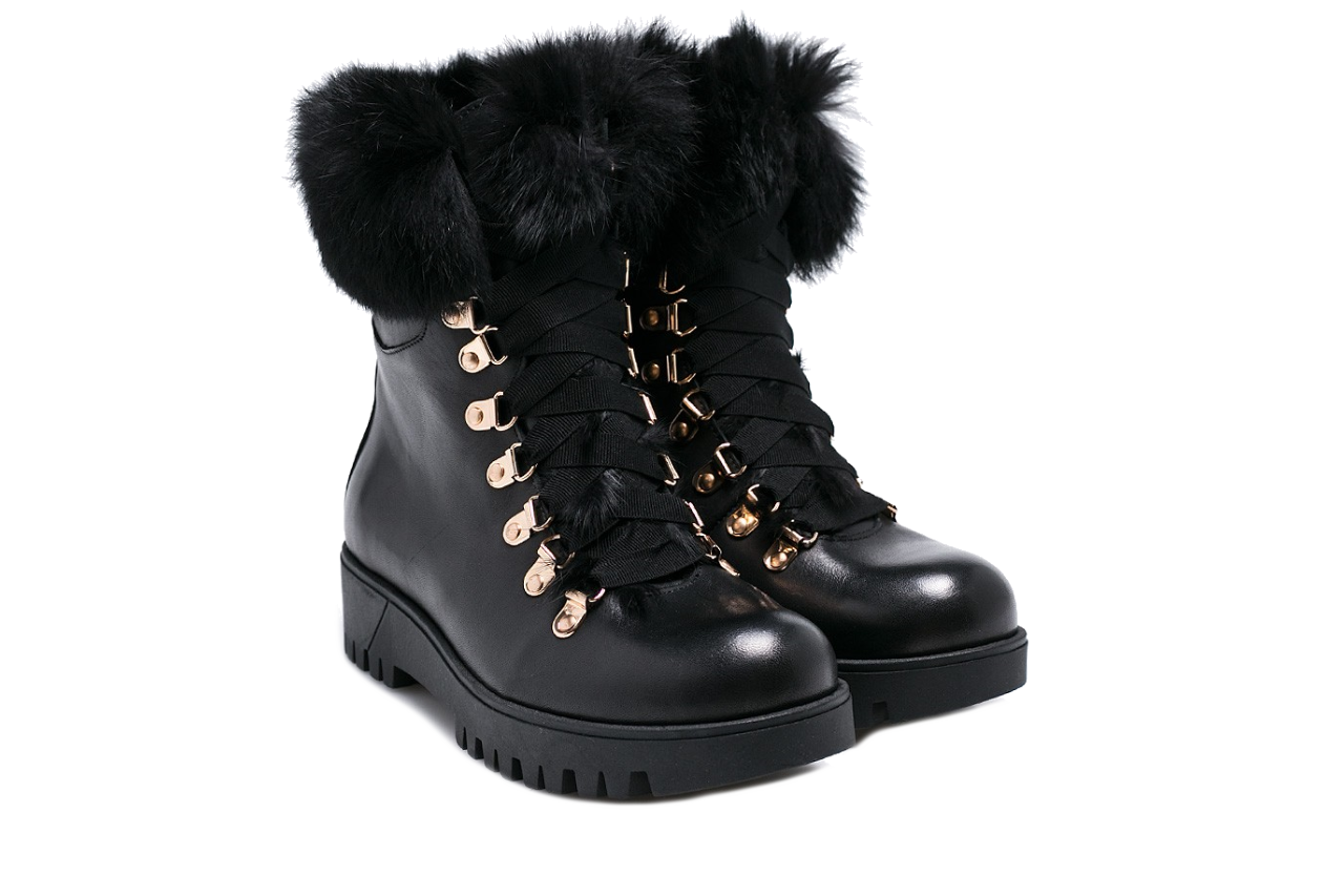 Bayla-170 1809-1 czarny licowa - worker boots - trendy - kobieta 7