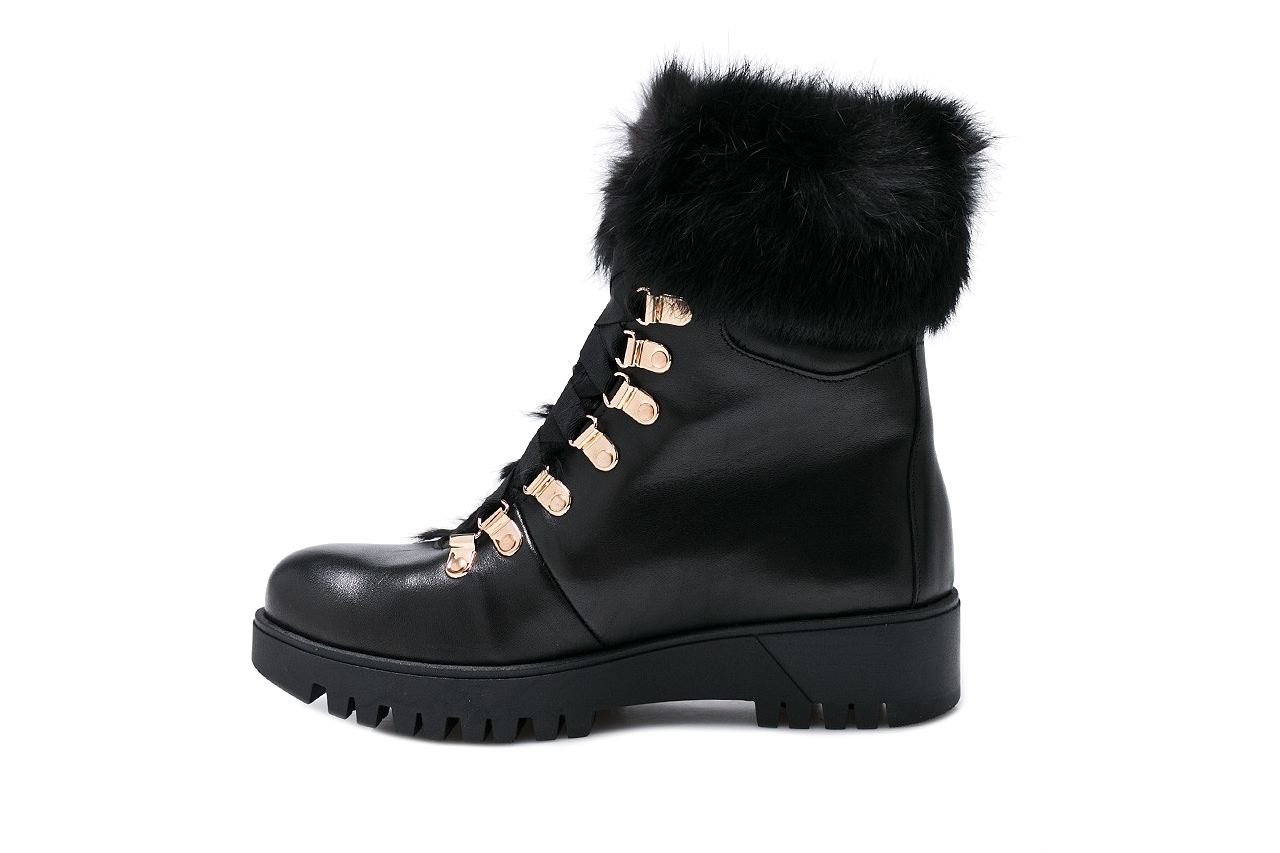 Bayla-170 1809-1 czarny licowa - worker boots - trendy - kobieta 9