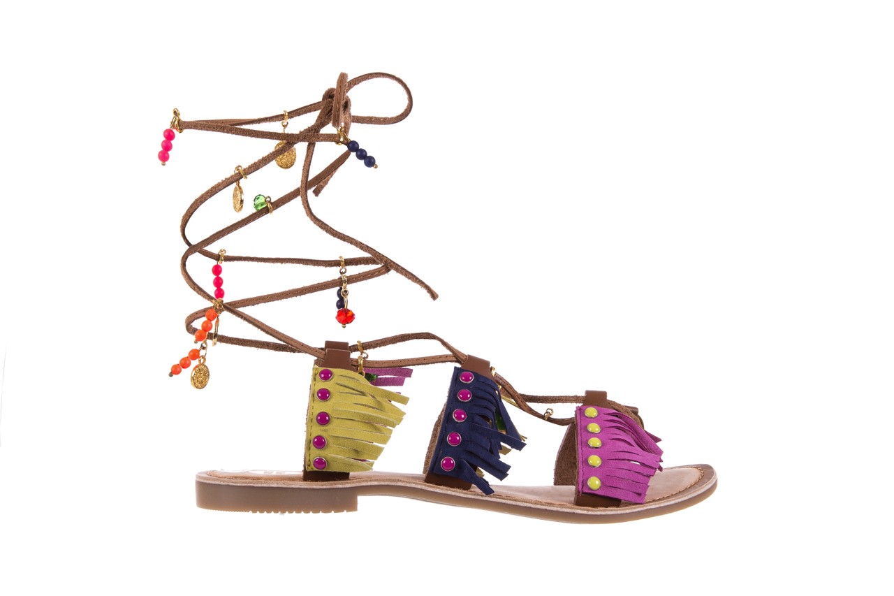 Sandały gioseppo navajos fuchsia, wielokolorowy, skóra naturalna  - rzymianki / gladiatorki - sandały - buty damskie - kobieta 7