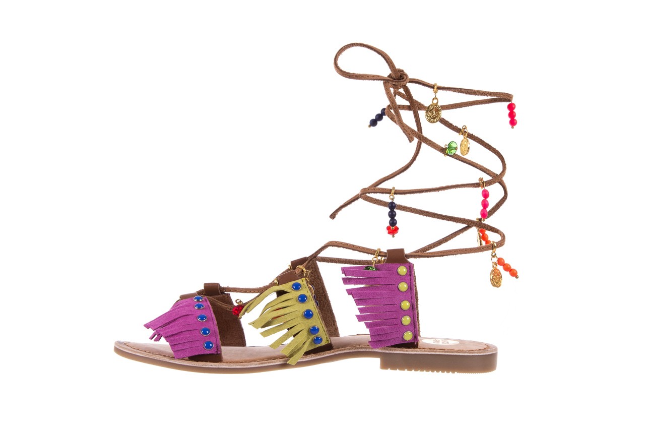 Sandały gioseppo navajos fuchsia, wielokolorowy, skóra naturalna  - rzymianki / gladiatorki - sandały - buty damskie - kobieta 9