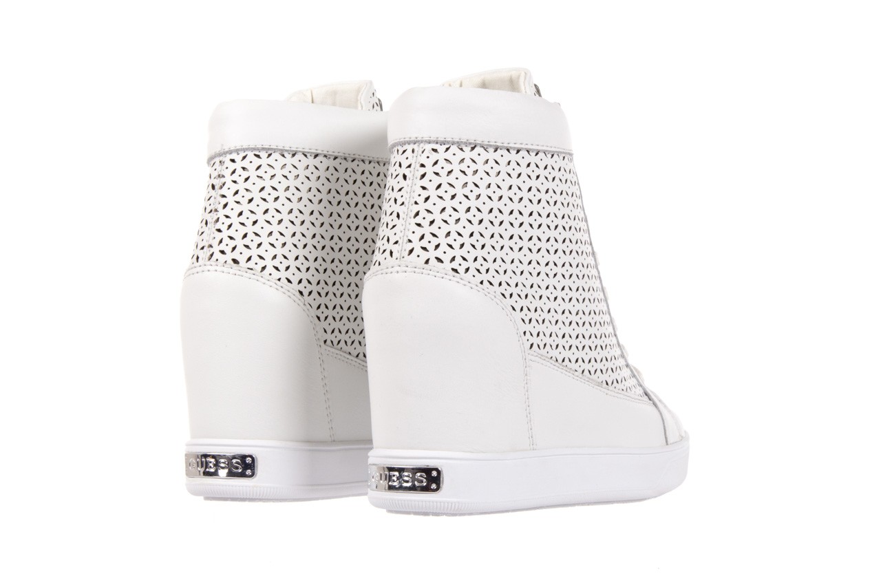 Sneakersy guess flfur2 lea12 white, biały, skóra naturalna  - koturny - dla niej  - sale 9