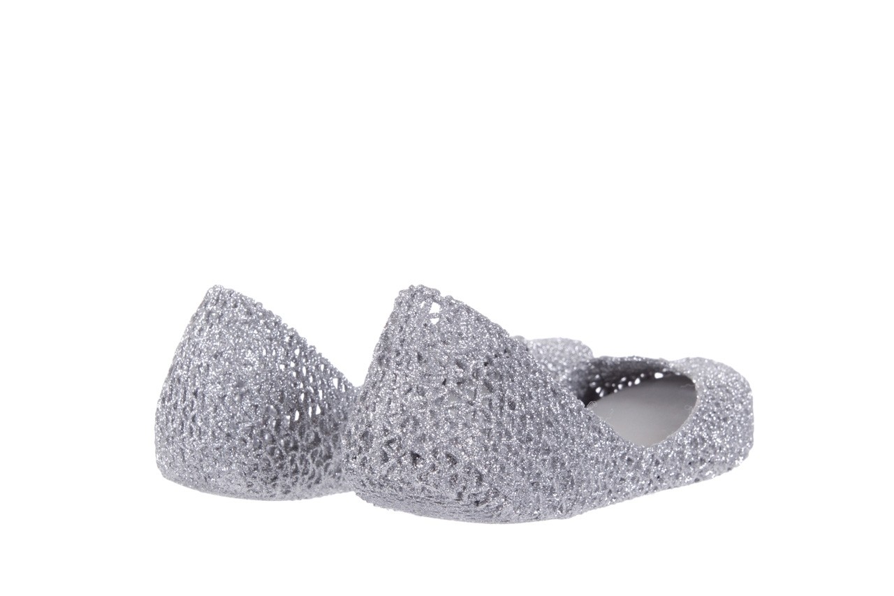 Baleriny melissa campana papel vii ad silver glitter 19, srebrny, guma - wygodne buty - trendy - kobieta 11