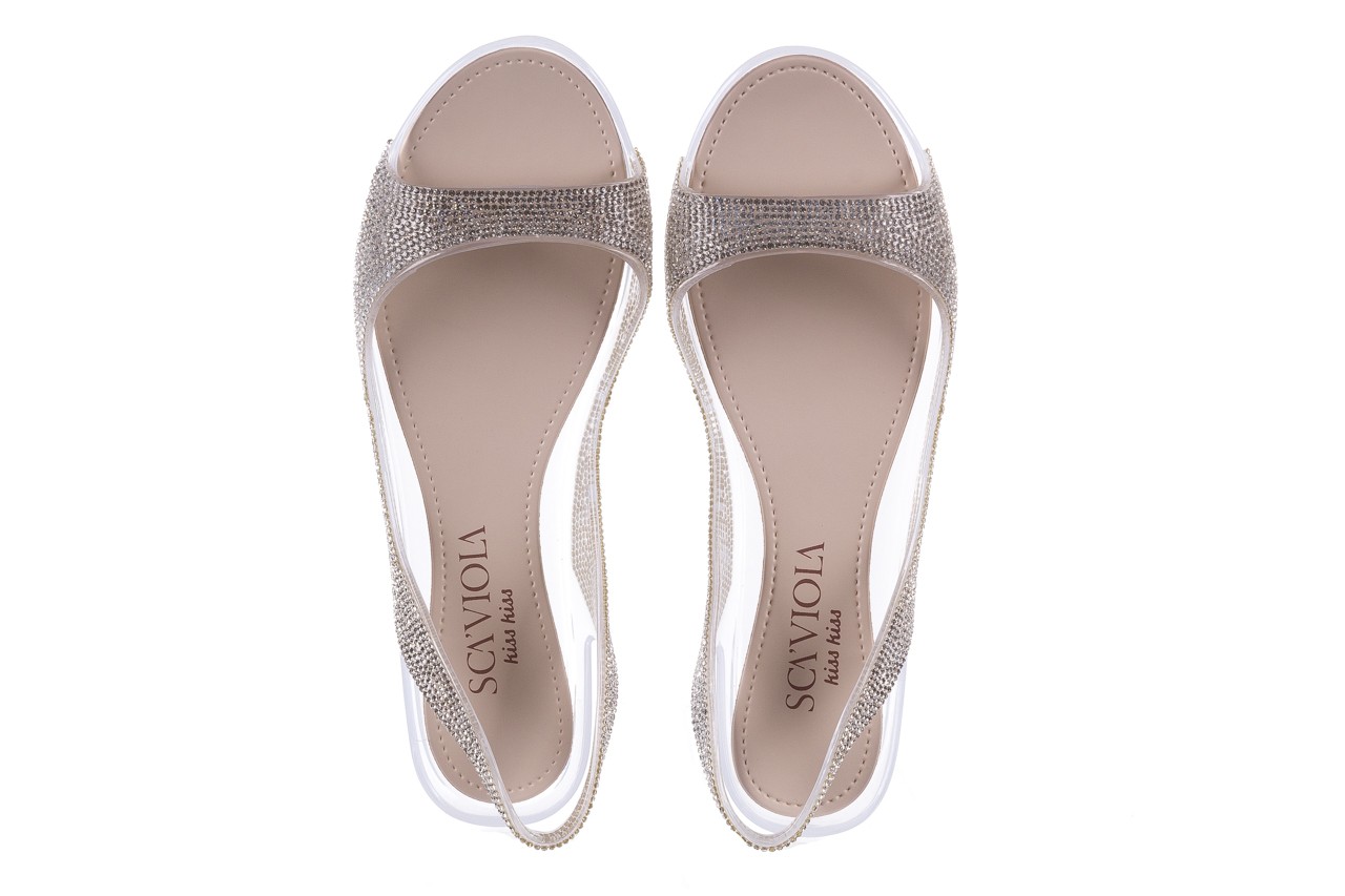 Sandały sca'viola b-62 silver, srebrny, silikon - płaskie - sandały - buty damskie - kobieta 12