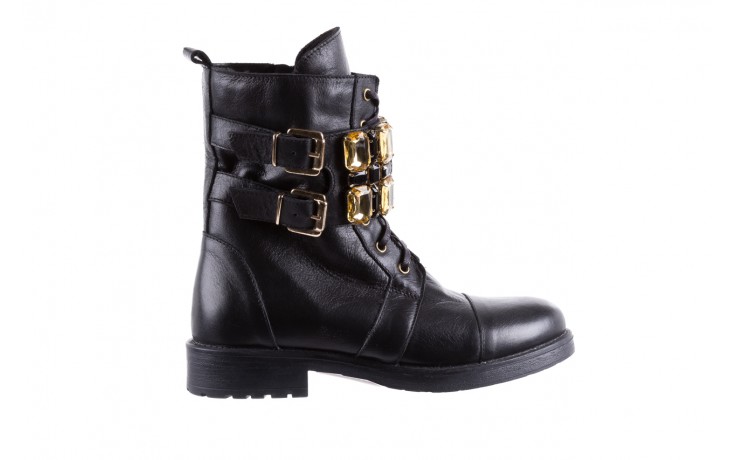 Trzewiki bayla-164 top 16a black 164004, czarny, skóra naturalna  - worker boots - trendy - kobieta