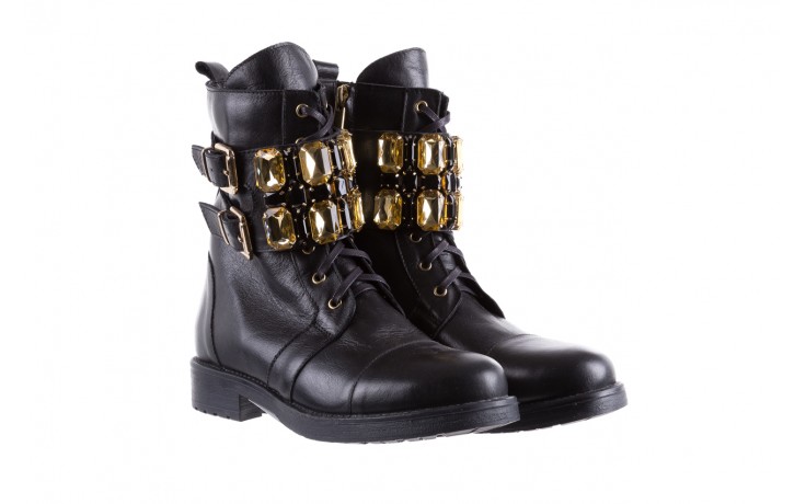 Trzewiki bayla-164 top 16a black 164004, czarny, skóra naturalna  - worker boots - trendy - kobieta 1