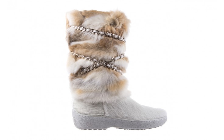 Śniegowce oscar brook bianco, biały/brąz, futro naturalne - buty zimowe - trendy - kobieta