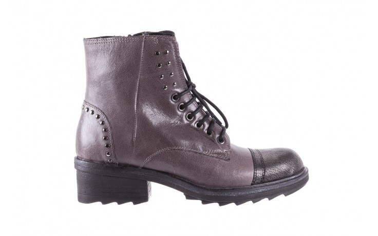 Trzewiki bayla-131 8300 grey, szary, skóra naturalna  - worker boots - trendy - kobieta