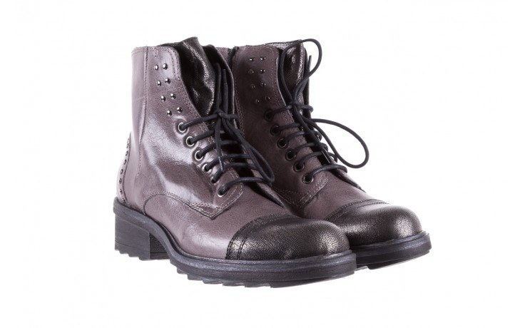 Trzewiki bayla-131 8300 grey, szary, skóra naturalna  - worker boots - trendy - kobieta 1