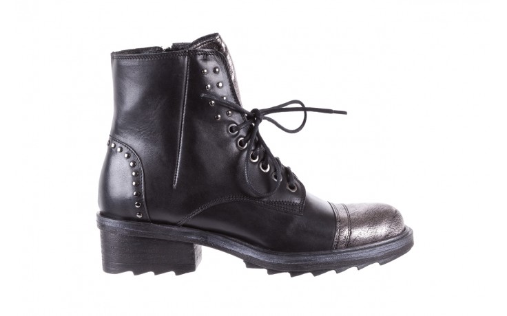 Trzewiki bayla-131 8300 nero, czarny, skóra naturalna  - worker boots - trendy - kobieta