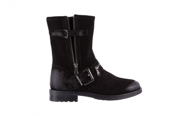 Botki bayla-164 top 25 black 164008, czarny, skóra naturalna  - worker boots - trendy - kobieta