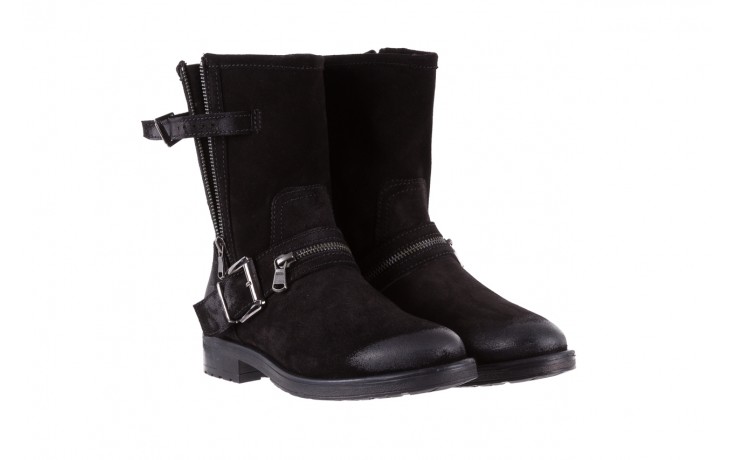 Botki bayla-164 top 25 black 164008, czarny, skóra naturalna  - worker boots - trendy - kobieta 1