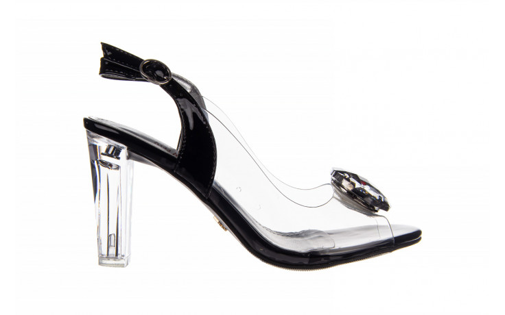 Sandały sca'viola g-17 black 21 047184, czarny, silikon  - na obcasie - sandały - buty damskie - kobieta
