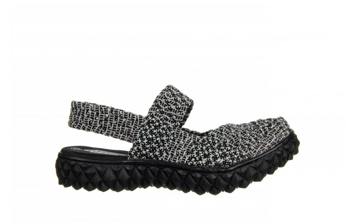 Sandały rock over sandal sashiko cashmere 032863, czarny/biały, materiał - sandały - buty damskie - kobieta