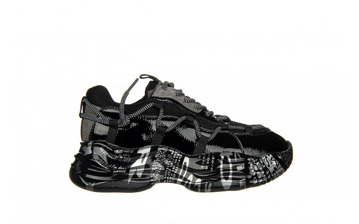 Sneakersy sca'viola b-206 black, czarny, skóra naturalna lakierowana  - sneakersy - buty damskie - kobieta