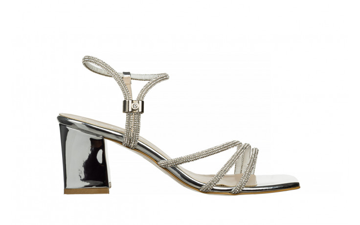 Sandały bayla-187 1705 silver 187079, srebrny, skóra ekologiczna - na obcasie - sandały - buty damskie - kobieta