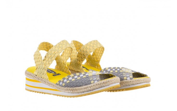 Sandały rock maracuja yellard. żółty/ szary, materiał  - na koturnie - sandały - buty damskie - kobieta 1