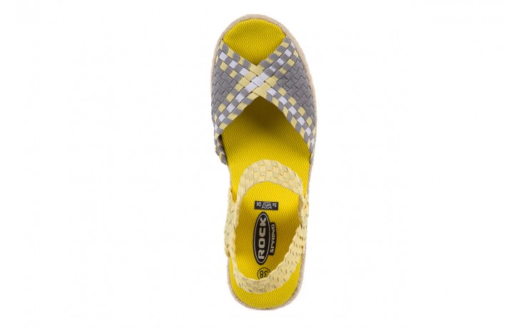 Sandały rock maracuja yellard. żółty/ szary, materiał  - koturny - buty damskie - kobieta 4