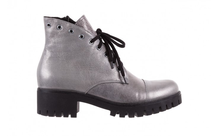 Trzewiki bayla-076 1535 srebro, skóra naturalna  - worker boots - trendy - kobieta