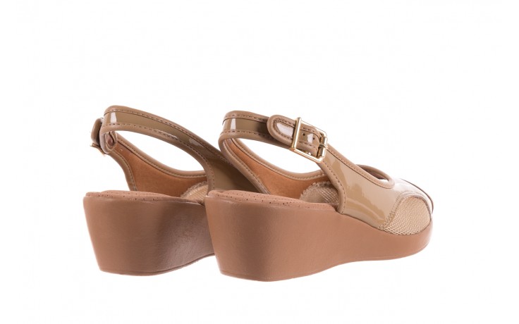 Azaleia 604 073 patent beige - na koturnie - sandały - buty damskie - kobieta 3