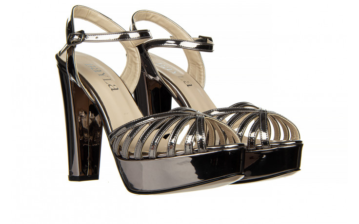 Sandały bayla-187 1840-7023 platinum 187034, czarny, skóra ekologiczna - na platformie - sandały - buty damskie - kobieta 1