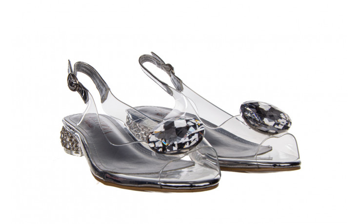 Sandały sca'viola g-15 silver 21 047183, srebro, silikon  - na obcasie - sandały - buty damskie - kobieta 1
