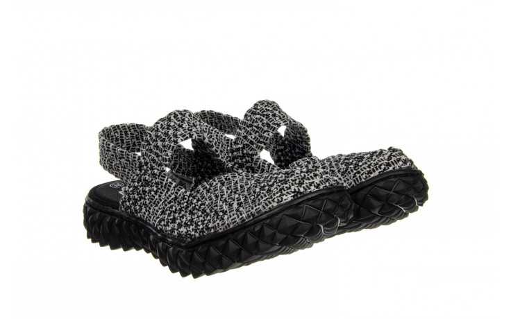 Sandały rock over sandal sashiko cashmere 032863, czarny/biały, materiał - sandały - buty damskie - kobieta 1