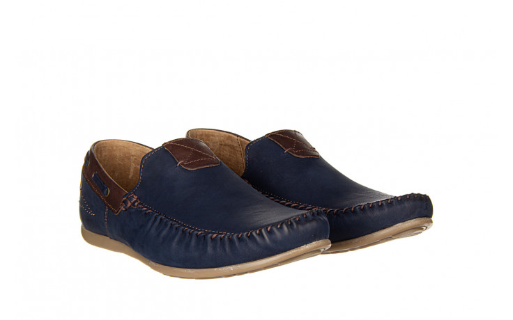 Mokasyny bayla-081 781 juma blue brąz 081088, granat, skóra naturalna  - mokasyny i espadryle - buty męskie - mężczyzna 1