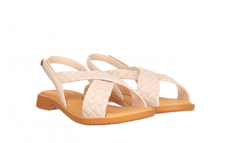 Sandały azaleia simone comfy flat sand off white dark brown 198021, biały/brąz, tworzywo - płaskie - sandały - buty damskie - kobieta 1