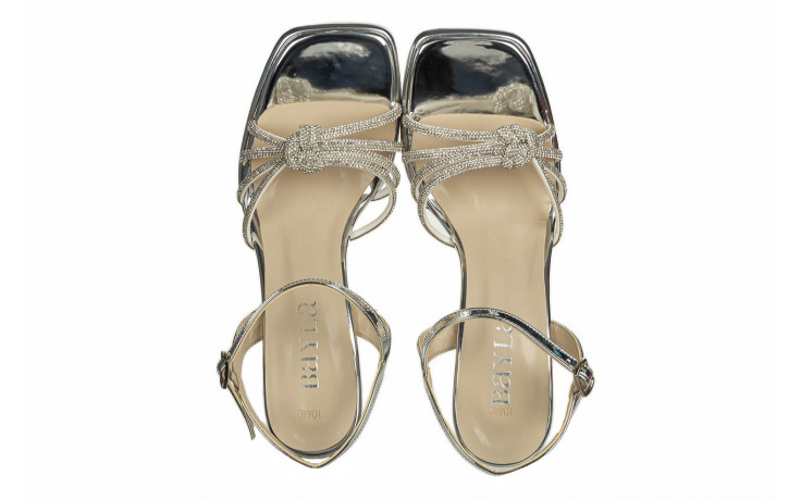Sandały bayla-187 201 silver 187229, srebrny, skóra ekologiczna  - letnia elegancja - trendy - kobieta 4