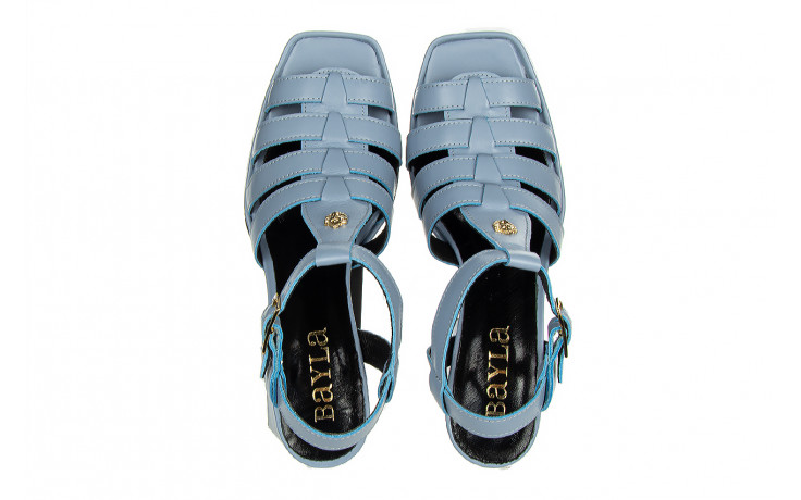 Sandały bayla-159 4550 058-p niebieski lico 159129, skóra naturalna - na platformie - sandały - buty damskie - kobieta 4