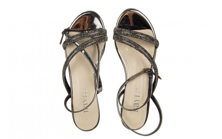 Sandały bayla-187 1719 platinum 187111, czarny, skóra ekologiczna  - płaskie - sandały - buty damskie - kobieta 5