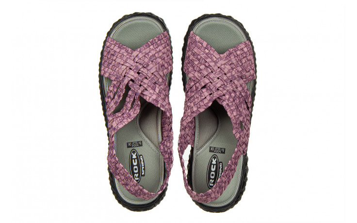 Sandały rock dakota syrah 032950, różowy, materiał - płaskie - sandały - buty damskie - kobieta 4
