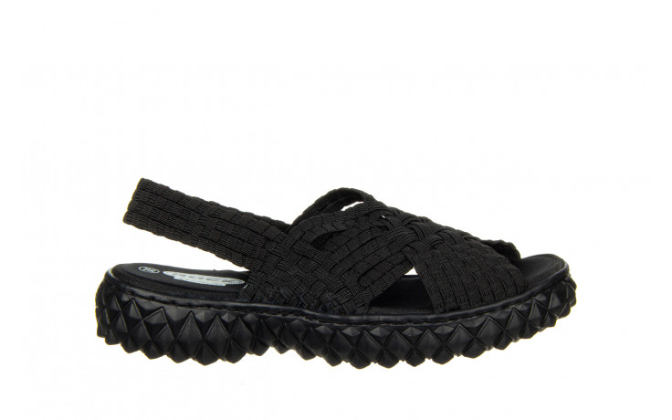Sandały rock dakota black 23 032948, czarny, materiał - płaskie - sandały - buty damskie - kobieta