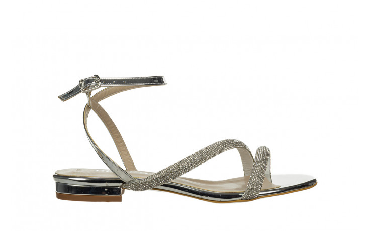 Sandały bayla-187 1719 silver 187112, srebrny, skóra ekologiczna - płaskie - sandały - buty damskie - kobieta 1