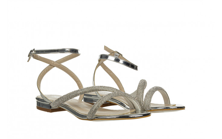 Sandały bayla-187 1719 silver 187112, srebrny, skóra ekologiczna - płaskie - sandały - buty damskie - kobieta 2
