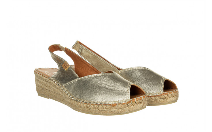 Sandały toni pons bernia-p platinum 204001, złoty, skóra naturalna  - na koturnie - sandały - buty damskie - kobieta 3