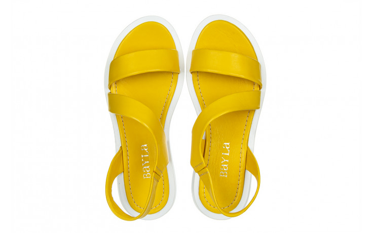 Sandały bayla-161 161 0021 11 taxi 161495, żółty, skóra naturalna - płaskie - sandały - buty damskie - kobieta 5