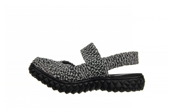 Sandały rock over sandal sashiko cashmere 032863, czarny/biały, materiał - sandały - buty damskie - kobieta 2