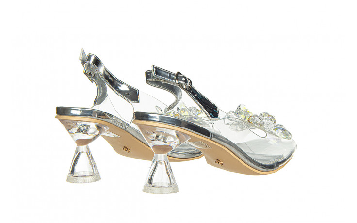 Sandały sca'viola h-01 silver 047200, srebrny, silikon - kobieta 3
