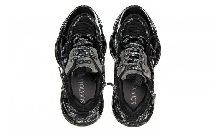 Sneakersy sca'viola b-206 black, czarny, skóra naturalna lakierowana  - sneakersy - buty damskie - kobieta 4