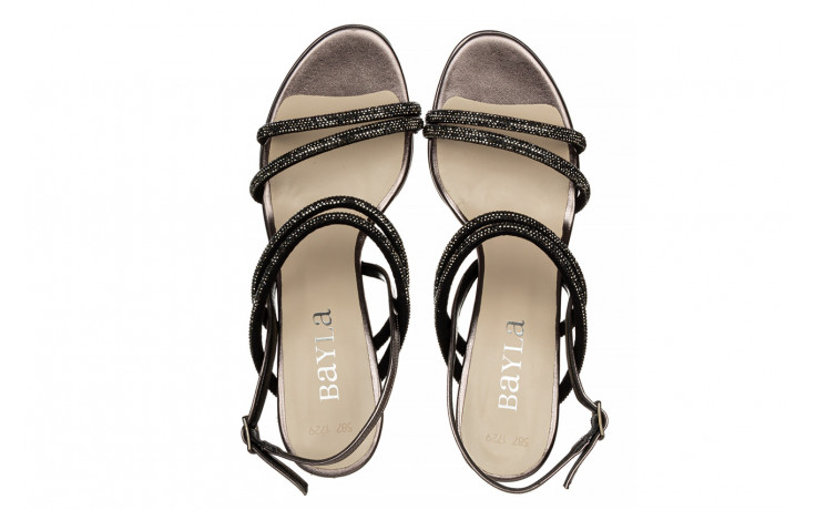 Sandały bayla-187 587-1729 platinum 187099, czarny, skóra ekologiczna - na platformie - sandały - buty damskie - kobieta 4