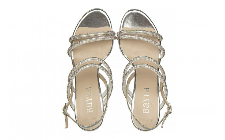 Sandały bayla-187 587-1729 silver 187100, srebrny, skóra ekologiczna - na platformie - sandały - buty damskie - kobieta 4