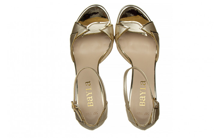 Sandały bayla-187 587-1109 gold 187090, złoty, skóra ekologiczna - na platformie - sandały - buty damskie - kobieta 5