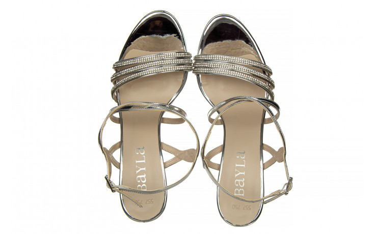 Sandały bayla-187 557-750 silver 187089, srebrny, skóra ekologiczna - na platformie - sandały - buty damskie - kobieta 5