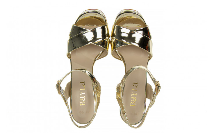 Sandały bayla-187 281-7351 gold 187084, złoty, skóra ekologiczna - na platformie - sandały - buty damskie - kobieta 5
