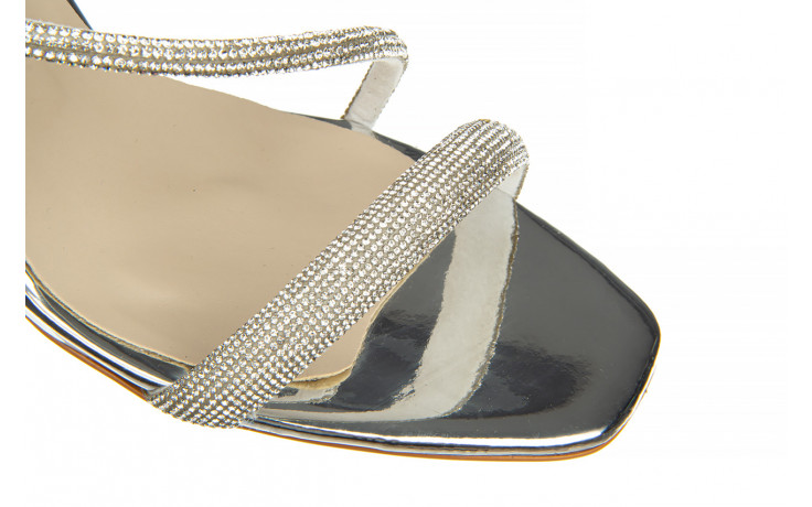 Sandały bayla-187 380-1701 silver 187037, srebrny, skóra ekologiczna - na obcasie - sandały - buty damskie - kobieta 7