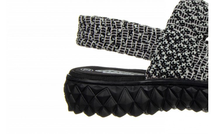 Sandały rock over sandal sashiko cashmere 032863, czarny/biały, materiał - gumowe - sandały - buty damskie - kobieta 6